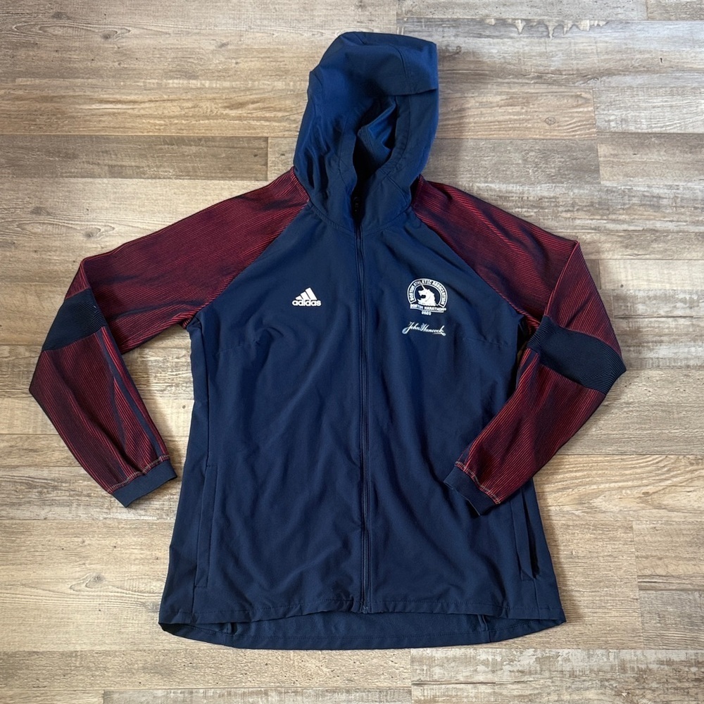 Adidas Blue and Maroon Hooded Jacket size L